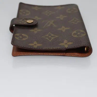 Pre-owned Louis Vuitton Couverture Agenda Fonctionnel Pm Brown Canvas Wallet  ()