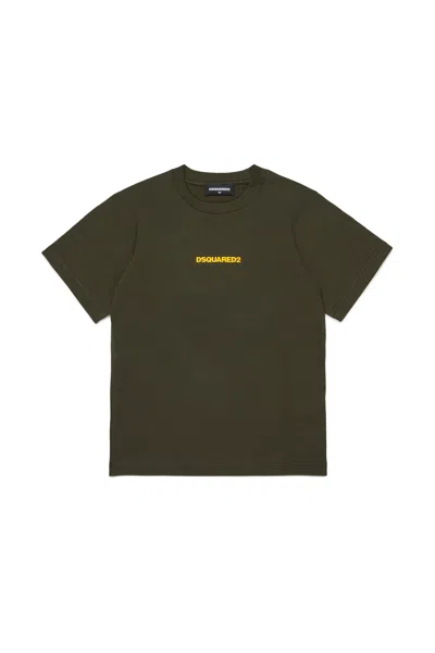Dsquared2 T-shirt Con Logo Effetto Gommato In Green
