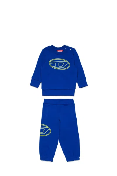 Diesel Set Tuta Con Stampa Maxi Logo Oval D In Blue