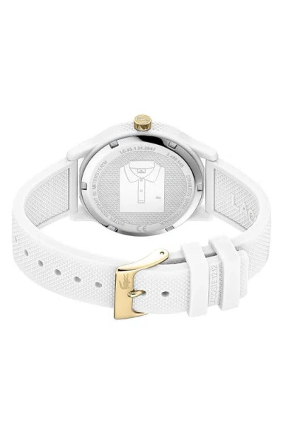 Lacoste Women's 12.12 White Rubber Strap Watch 36mm Women's Shoes