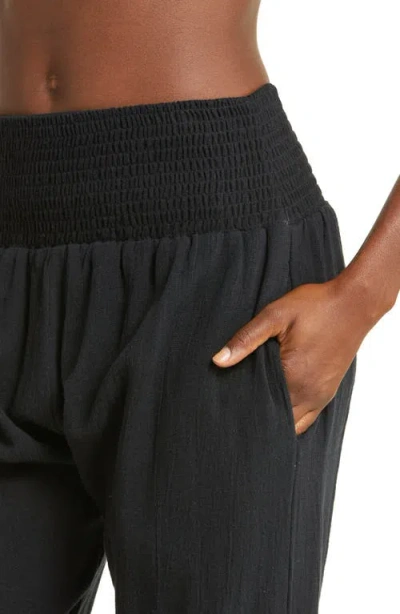 Vitamin A Nya Smocked Linen & Organic Cotton Cover-up Pants