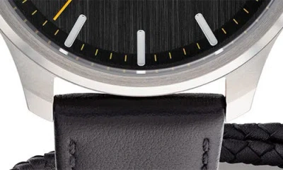 Lacoste Men's Gift Set Black Leather Strap Watch 42mm