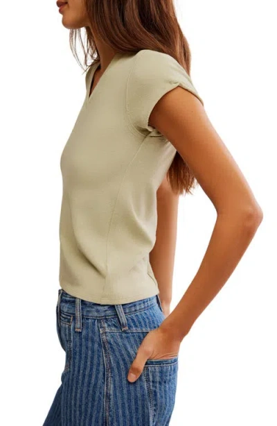 Free People The Tee That Got Away V-neck Cotton T-shirt