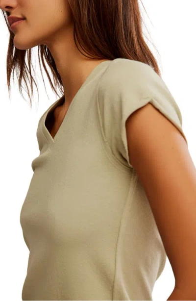 Free People The Tee That Got Away V-neck Cotton T-shirt