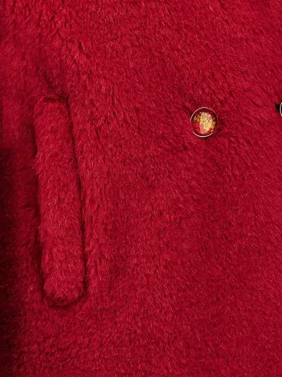 Max Mara Short Teddy Bear Icon Coat In Alpaca And Wool In Red