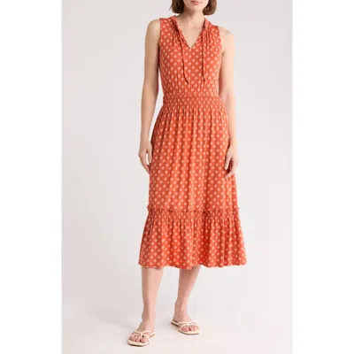 Melrose And Market Sleeveless Ruffle Hem Dress In Orange