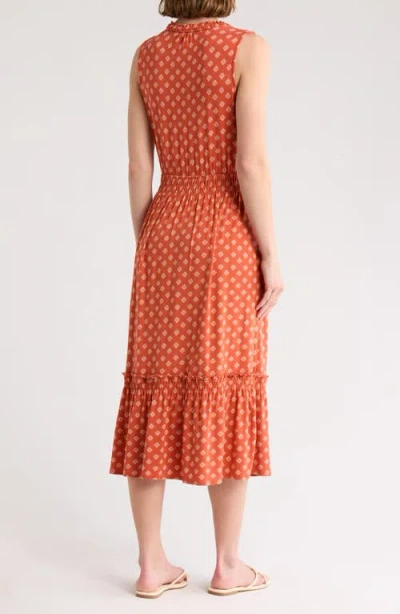 Melrose And Market Sleeveless Ruffle Hem Dress In Orange
