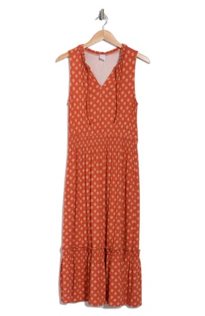 Melrose And Market Sleeveless Ruffle Hem Dress In Orange