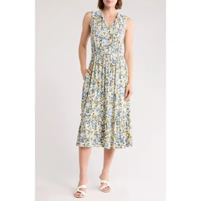 Melrose And Market Sleeveless Ruffle Neck Dress In Multi