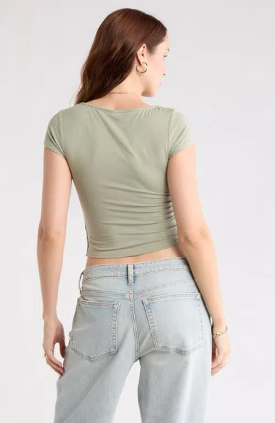 Abound Scoop Neck Cap Sleeve Crop T-shirt In Green
