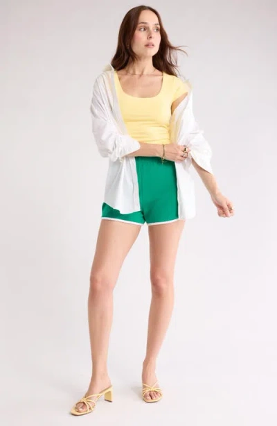 Abound Scoop Neck Cap Sleeve Crop T-shirt In Yellow