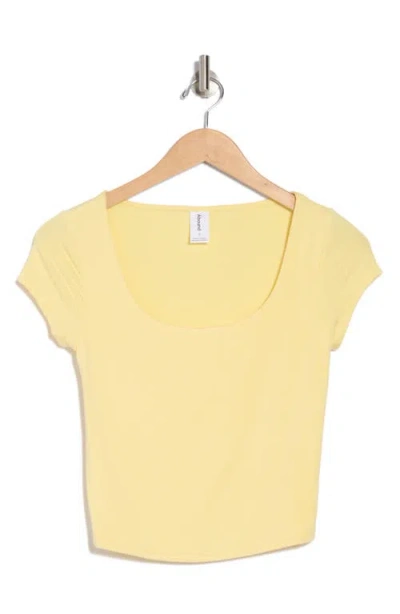 Abound Scoop Neck Cap Sleeve Crop T-shirt In Yellow