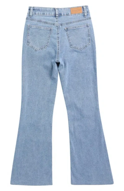 Gogo Star Kids' Heart Patch Appliqué Flare Jeans (big Kid) Kids' Heart Flare Leg Jeans In Blue