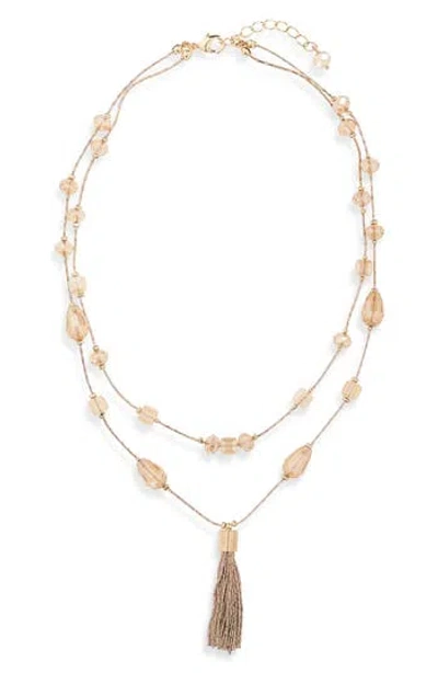 Tasha Tassel Pendant Beaded Station Layered Necklace