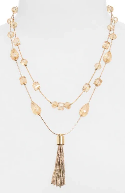 Tasha Tassel Pendant Beaded Station Layered Necklace