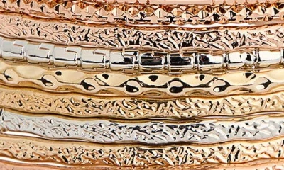 Tasha Set Of 21 Tri-tone Bangle Bracelets