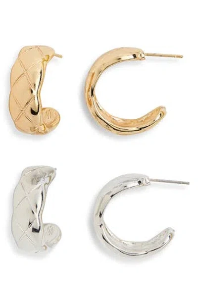 Tasha 2-pack Textured 'c' Hoop Earrings