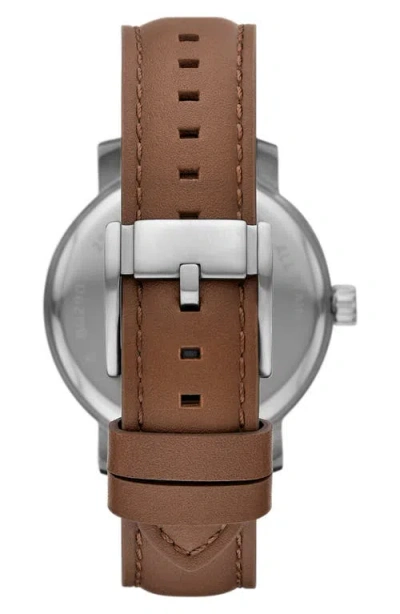 Fossil Rhett Leather Strap Multifunction Watch, 43mm