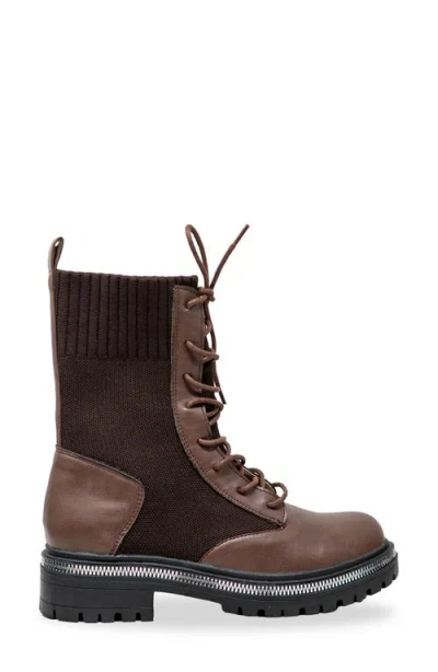 Chase & Chloe Chase And Chloe Zipper Trim Knit Boot