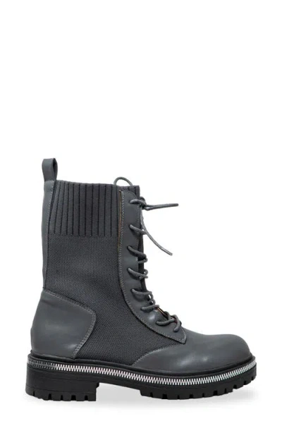 Chase & Chloe Chase And Chloe Zipper Trim Knit Boot