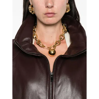 Magda Butrym Burgundy Leather Oversize Jacket In Burgundy