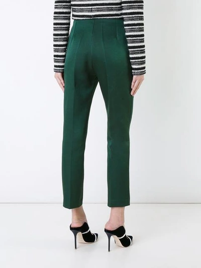 Shop Martin Grant Tailored Cropped Trousers - Green