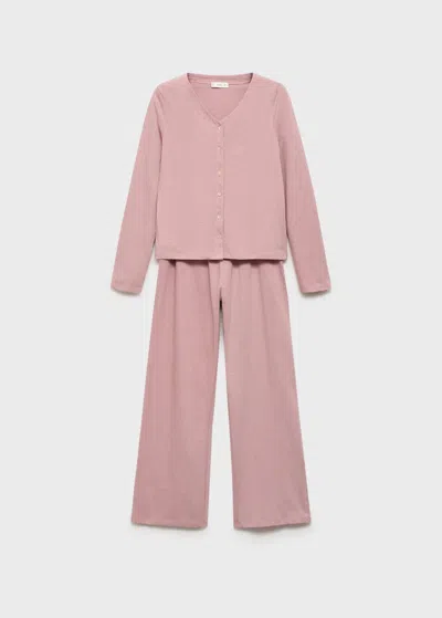 Mango Teen Ensemble Pyjama Coton Rose Pastel - Fille - L -