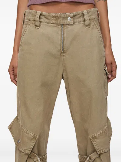 Acne Studios Wide Leg Denim Cotton Jeans With Cargo Pockets