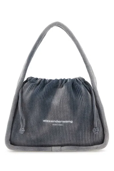 Alexander Wang Women Air Force Blue Corduroy Small Ryan Handbag