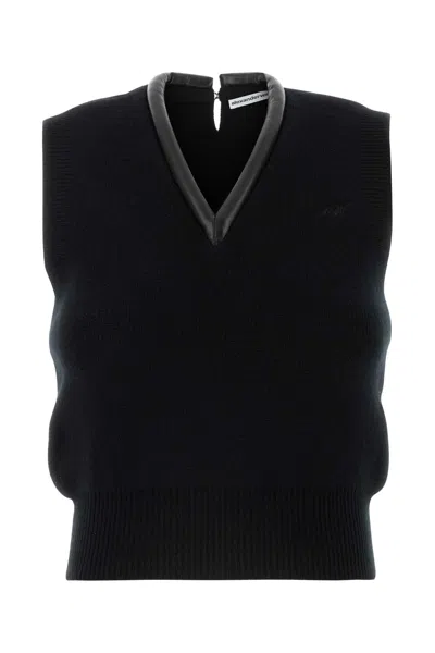 Alexander Wang Women Black Stretch Wool Blend Vest In Black