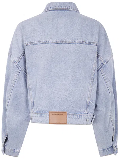 Alexander Wang Clip Trucker Jacket Clothing In Blue