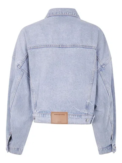 Alexander Wang Clip Trucker Jacket Clothing In Blue
