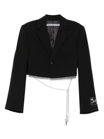 Alexander Wang Cropped Blazer With Chain Clothing In Black