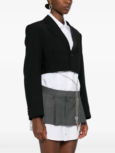 Alexander Wang Cropped Blazer With Chain Clothing In Black