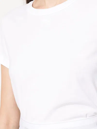 Alexander Wang Women Essential Jersey Shrunk Tee With Puff Logo And Bound Neck In White