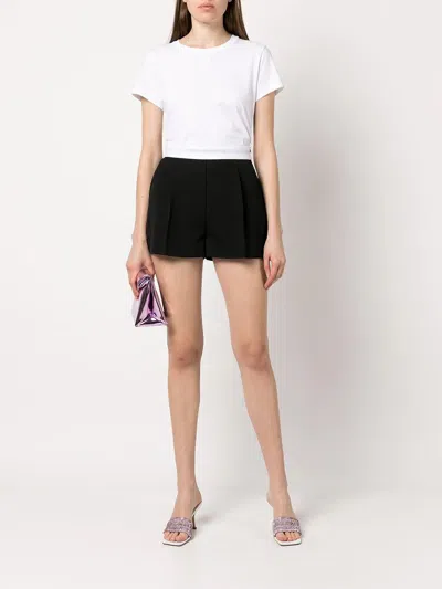 Alexander Wang Women Essential Jersey Shrunk Tee With Puff Logo And Bound Neck In White