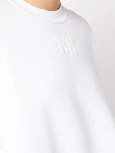Alexander Wang Women Essential Terry Crew Sweatshirt With Puff Paint Logo In White
