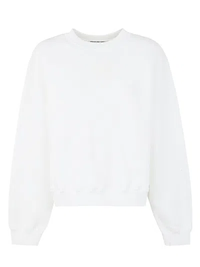 Alexander Wang Women Essential Terry Crew Sweatshirt With Puff Paint Logo In White