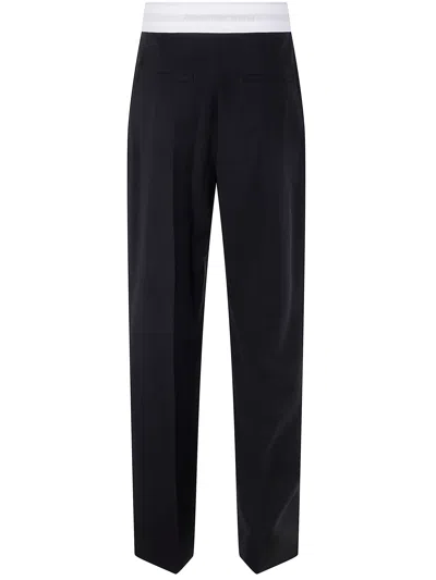 Alexander Wang High Waisted Pleated Pant With Logo Elastic Clothing
