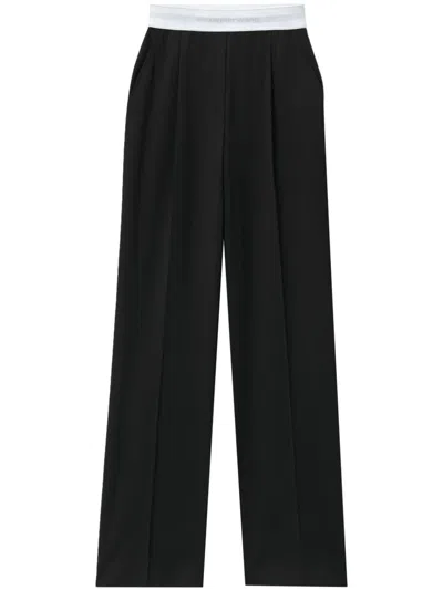 Alexander Wang High Waisted Pleated Pant With Logo Elastic Clothing