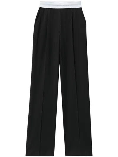 Alexander Wang High Waisted Pleated Pant With Logo Elastic Clothing