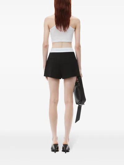 Alexander Wang High Waisted Pleated Short With Logo Elastic Clothing