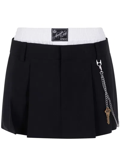 Alexander Wang Pre-styled Pleated Skort With Chain