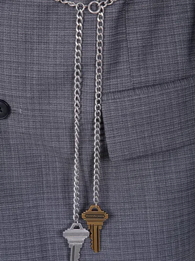 Alexander Wang Tailored Blazer With Chain Belt And Check Pattern