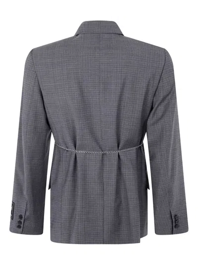 Alexander Wang Tailored Blazer With Chain Belt And Check Pattern