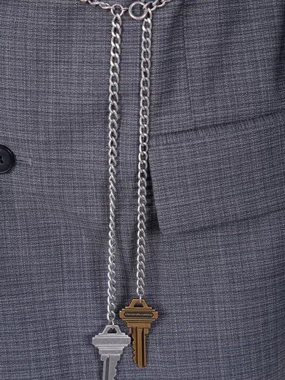 Alexander Wang Tailored Blazer With Chain Belt And Check Pattern