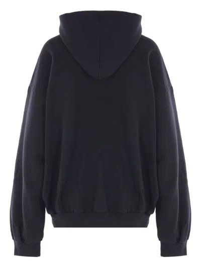 Balenciaga Black Hoodie With Fixed Hood And Logo Print On The Front In Cotton Man In Black