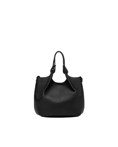 Gianni Chiarini Small Dua Textured Leather Shoulder Bag In Black
