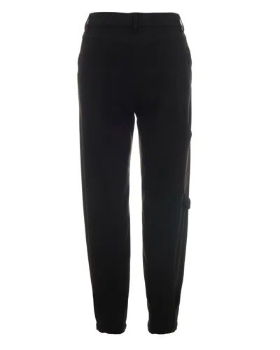 Pinko Tailored Black Trousers With Gold-tone Button Detail