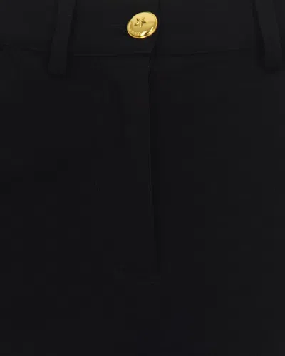 Pinko Tailored Black Trousers With Gold-tone Button Detail